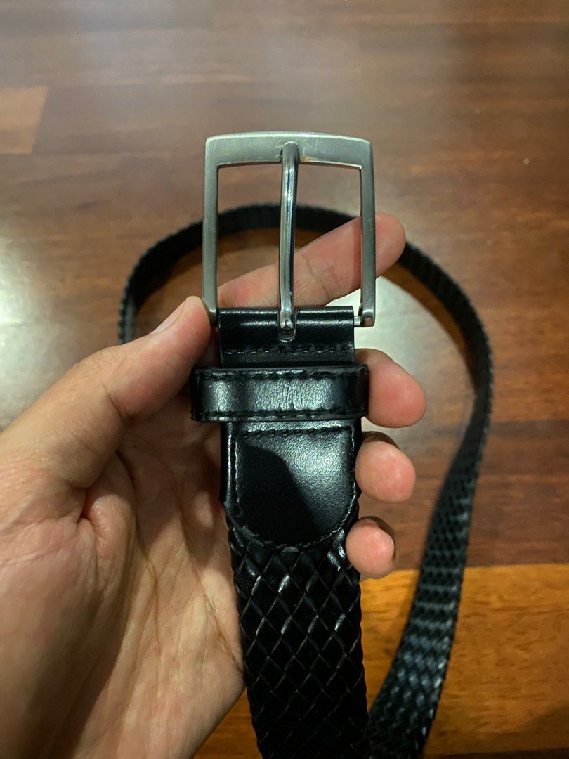 Woven Braided Leather Belt (Unisex | Black), Men's Fashion