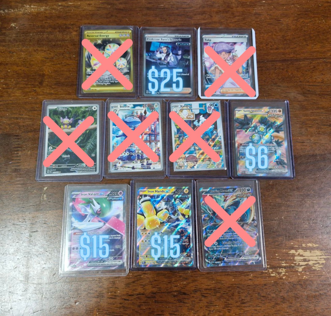 WTS Pokemon TCG SV04 Paradox Shift Full art hits (professor Turo