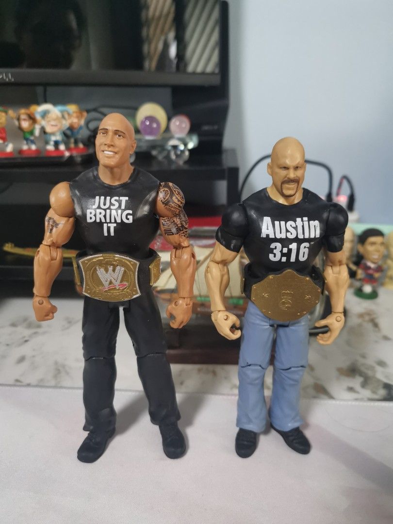 Wwe mattel basic (Category: Toy Figures) located in Singapore. Submitted by That_The_Bottom_Line (Listing ID 1263923536, Image 1). Description: Wwe mattel basic the rock and stone cold..