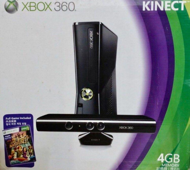 Xbox 360 主機Kinect 4GB X-Box video game 遊戲機+ 三隻全新遊戲