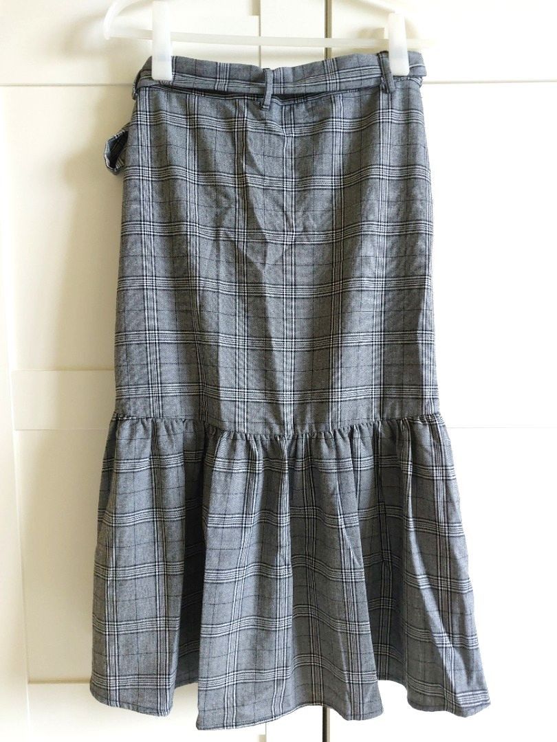 Check wrap skirt zara cheap
