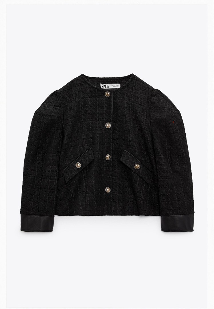 Zara black shop boucle jacket