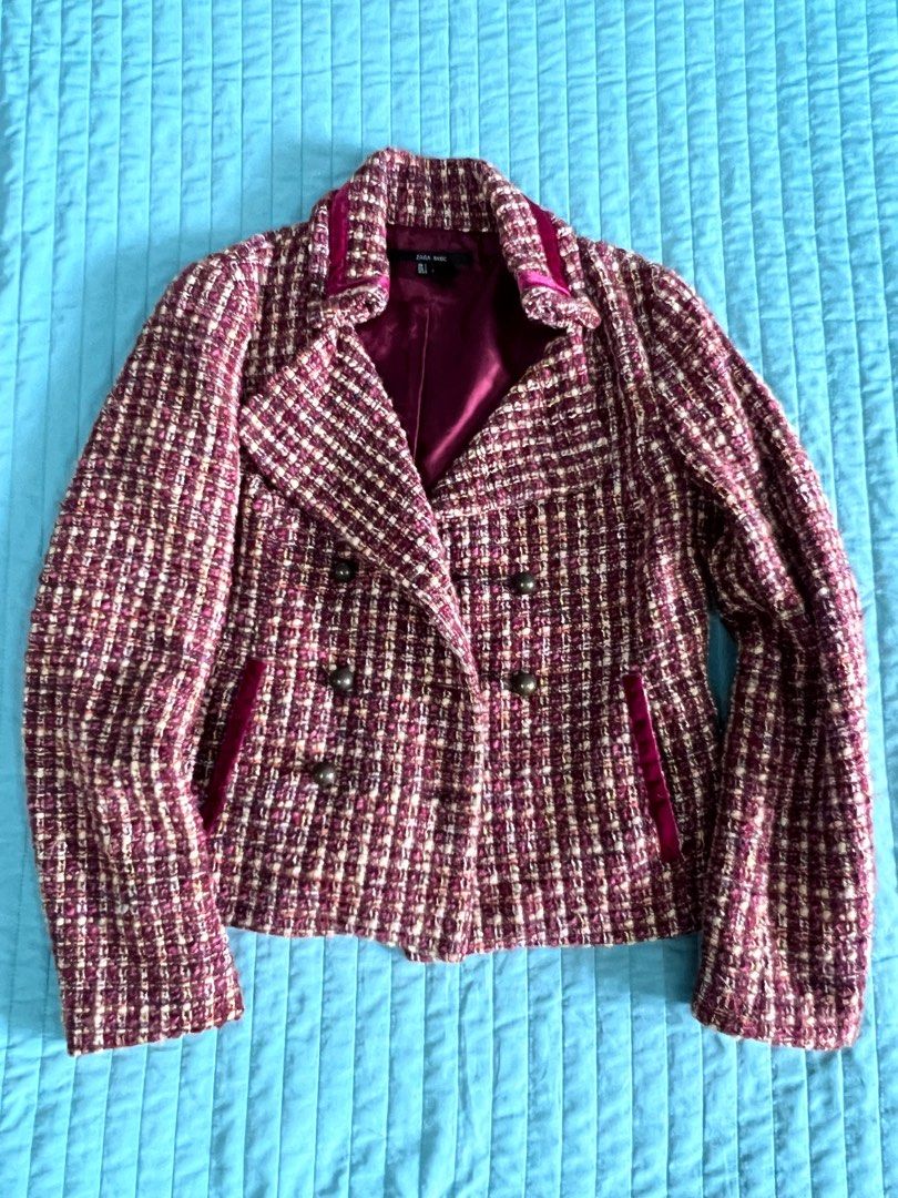 ZARA Tweed Jacket, Women's Fashion, Coats, Jackets and Outerwear on