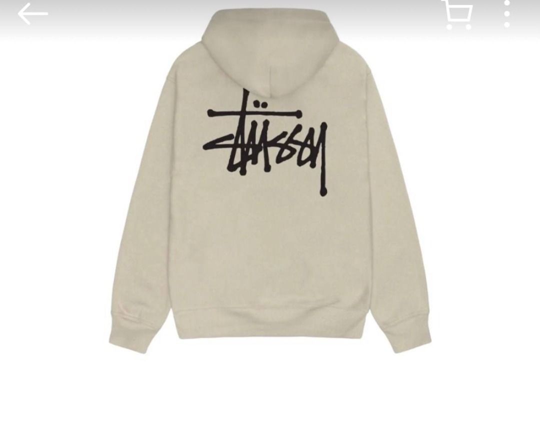 100 Authentic Stussy Khaki hoodie Men s Fashion Tops Sets Hoodies on Carousell