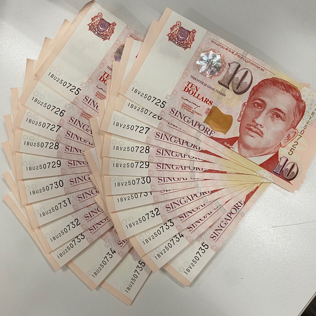 $10 paper notes in running numbers and prefixes, Hobbies & Toys ...