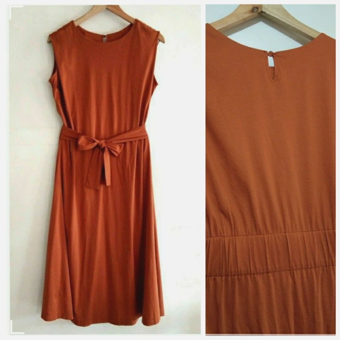 2024 Color.of.the Year.Apricot Rust .Burnt Orange Dress Women s
