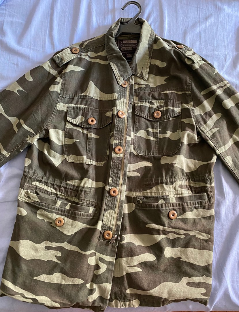 21 Men Army Green Fatigue Jacket, Men's Fashion, Coats, Jackets and