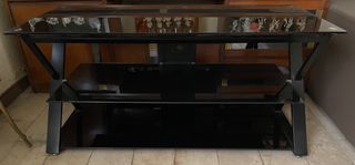 3-layer tempered glass TV console