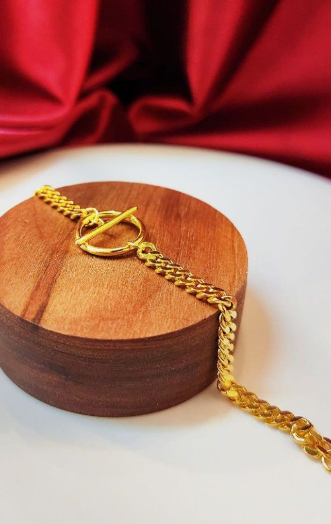 Real gold cuban link bracelet best sale