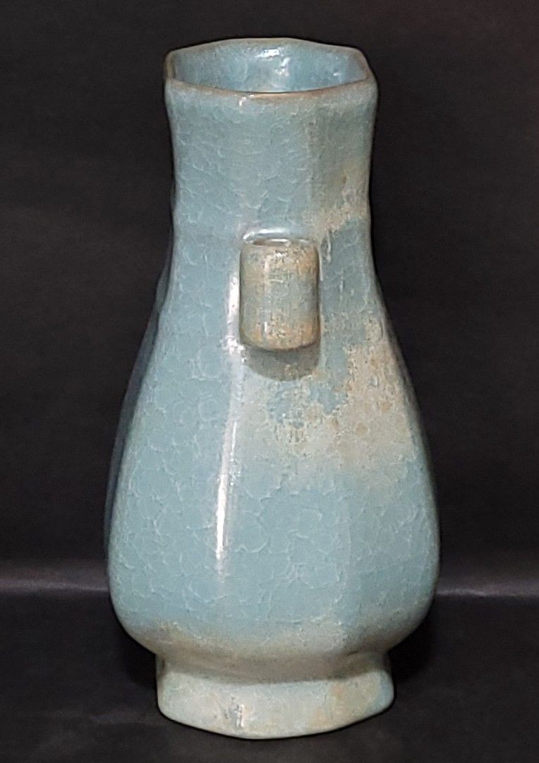 使い勝手の良い】 海鼡釉 獣耳長頚瓶 中華人民共和国 石湾窯 陶器 花瓶