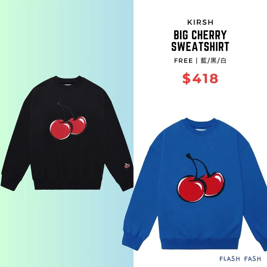 ✈️韓國代購】 韓國品牌Kirsh Big Cherry Sweatshirt, 女裝, 上衣, T
