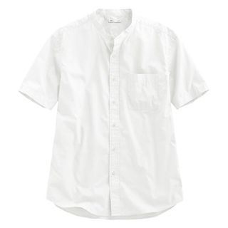 全新 lativ 柔棉立領短袖襯衫-男（ 白色 -Ｍ）