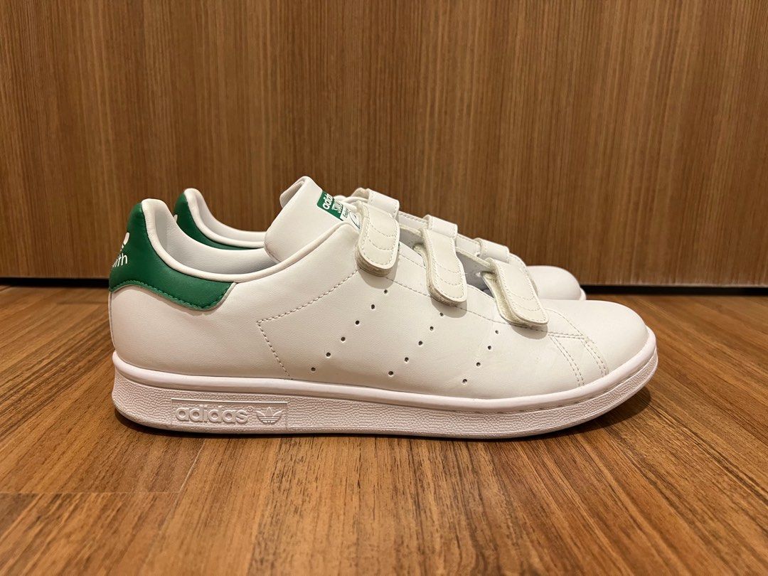 Adidas brown stan deals smith velcro trainers