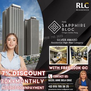 Affordable Pre-Selling No Spot Downpayment 1 bedroom Condo Unit For Sale in Ortigas Pasig at The Sapphire Bloc East and South Tower