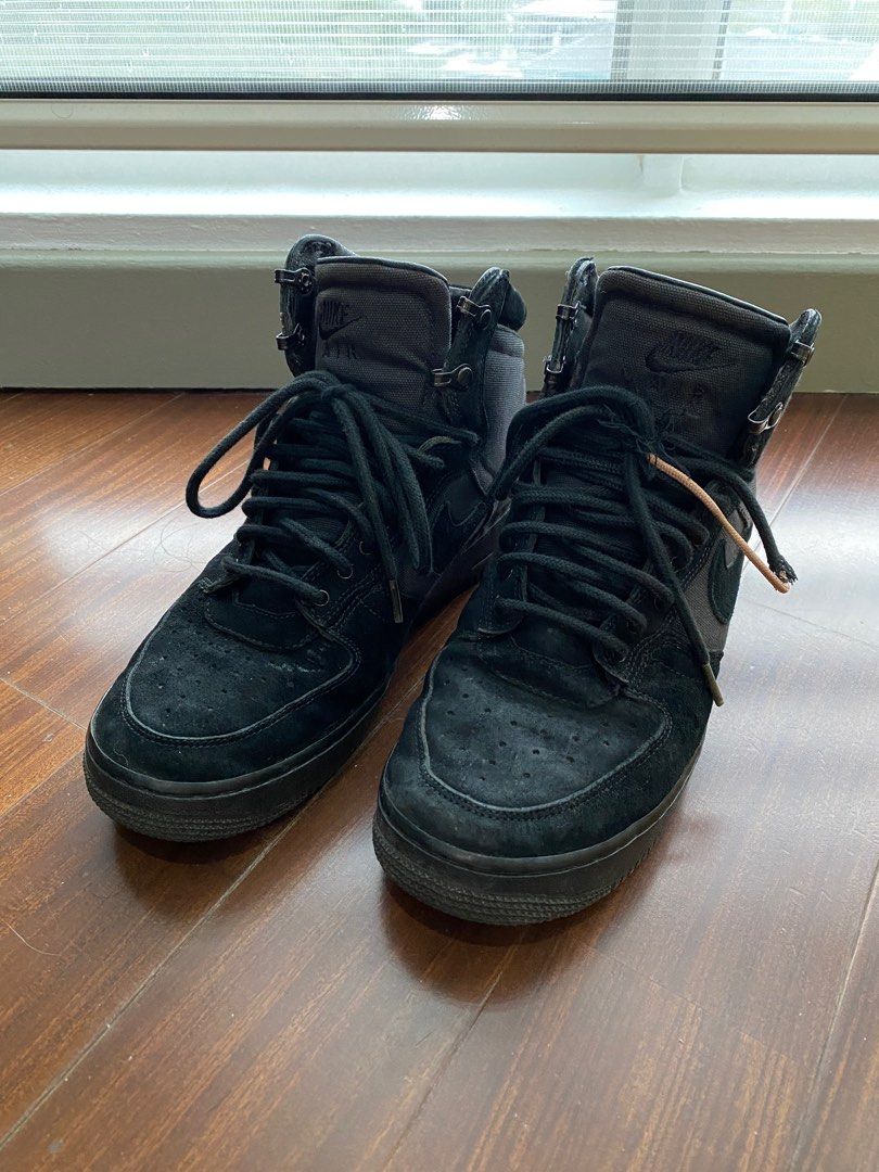 Nike air force store 1 high black suede