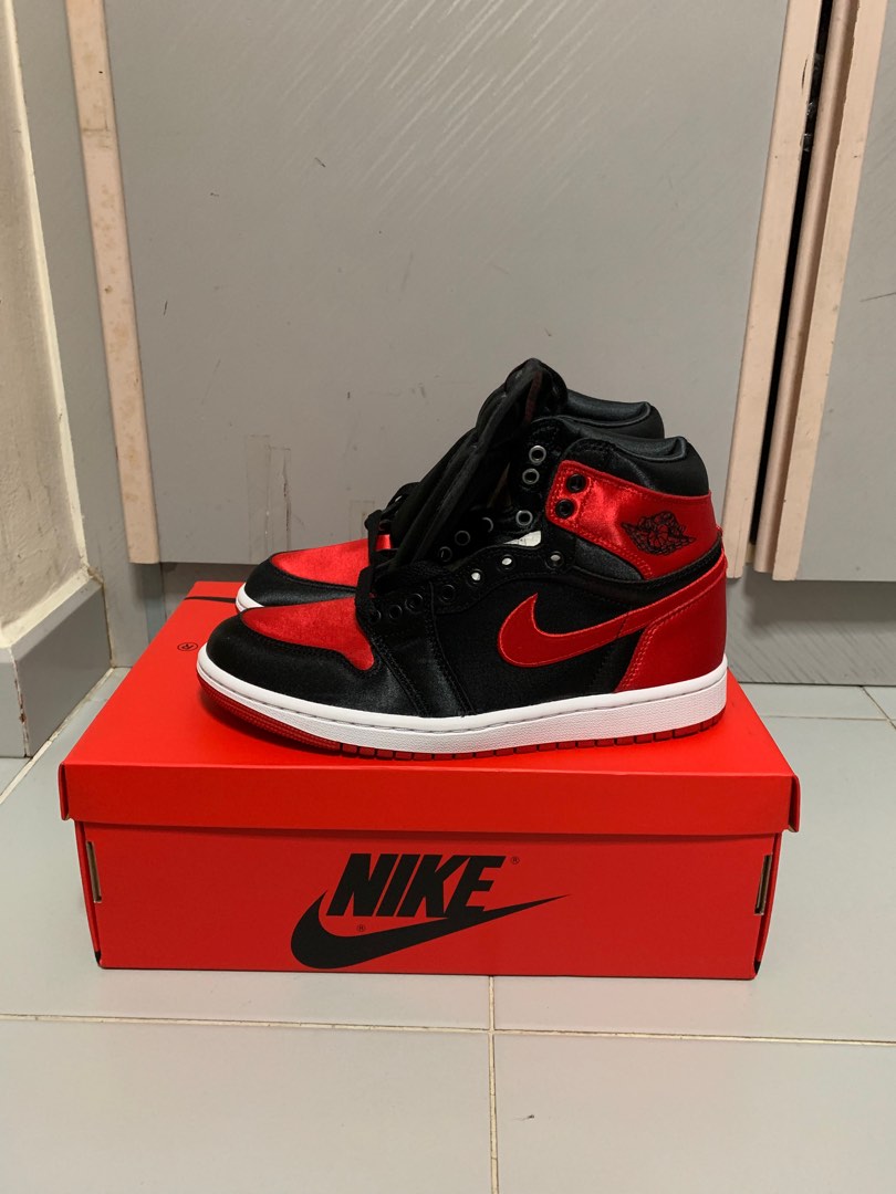 Air Jordan 1 High Satin Bred womens Men s Fashion Footwear