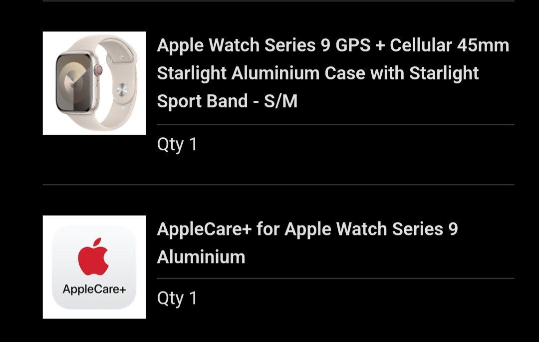 Apple Watch Series 9 - 45mm - GPS + Cellular - Starlight Aluminum Case - Starlight Sport Band - S/M