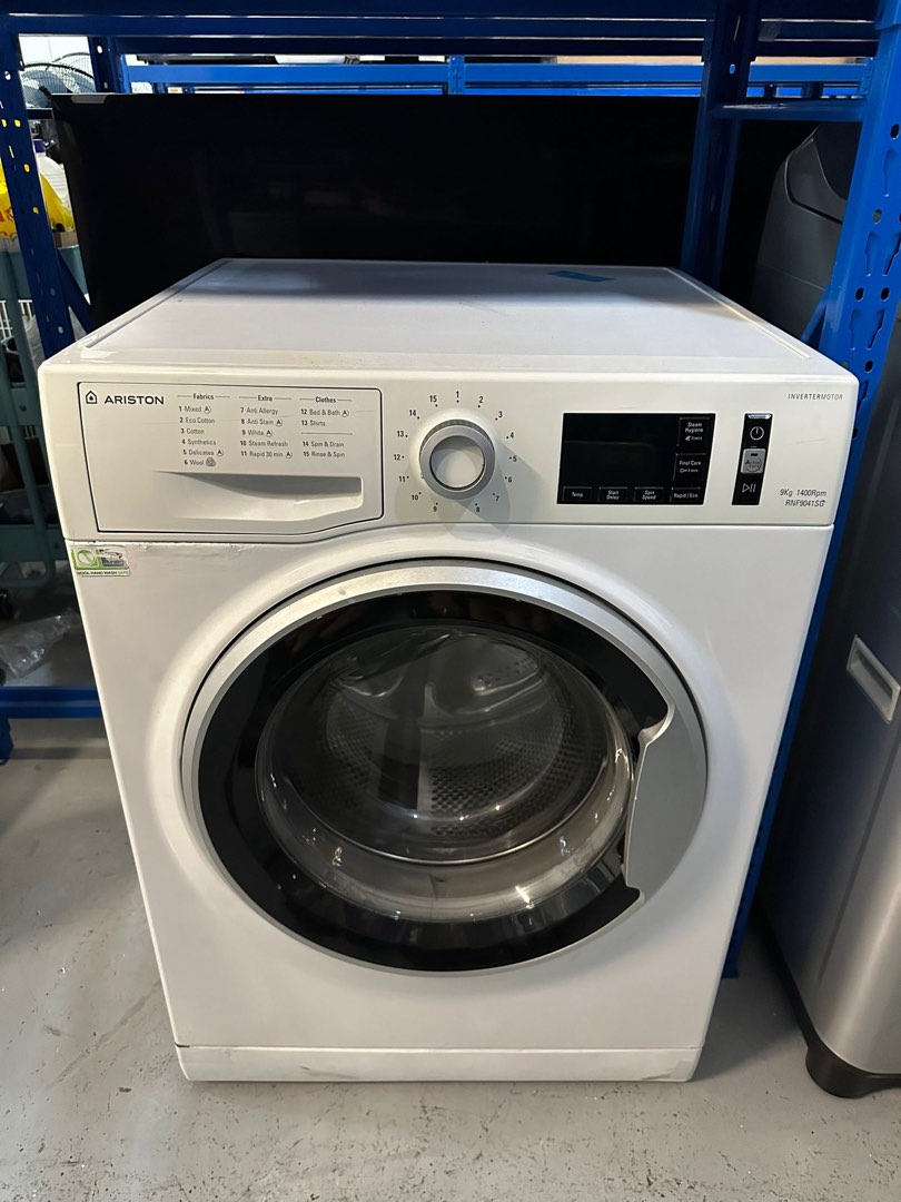 ARISTON 9KG FRONT LOAD WASHING MACHINE RNF9041SG, TV & Home Appliances