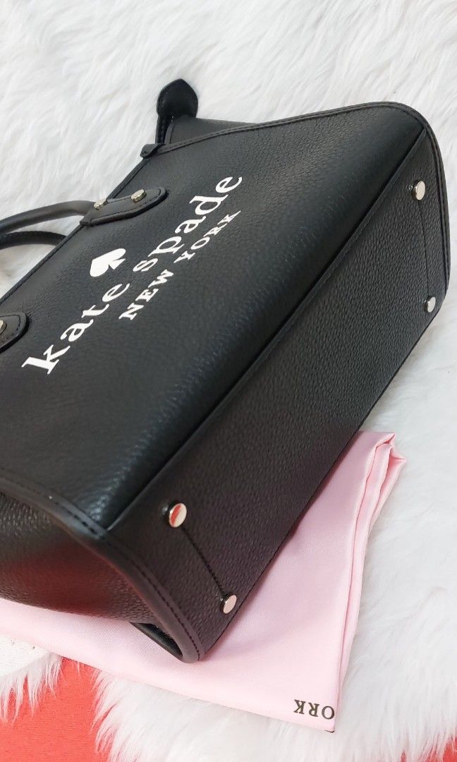 Authentic Kate Spade Ella Small Tote Bag (Category: Luxury Bags & Wallets) located in Quezon City. Submitted by KatieAnn (Listing ID 1264175090, Image 3). Description: 🇺🇲💯Original/Authentic/Brandnew💯🇺🇲 Color: Black Material: Pebbled Leather 👜 Handle Drop: 5.0" 👜 Strap Drop: 22" 👜 Closure Type: Drop in top zip closure 👜 Dust Bag Included 👜 Interior: Back slip pocket 👜 Lining: Canvas Lining 📐 9.4"W x 8"H x 5"D ✅️ USA-bought ✅️ Actual p