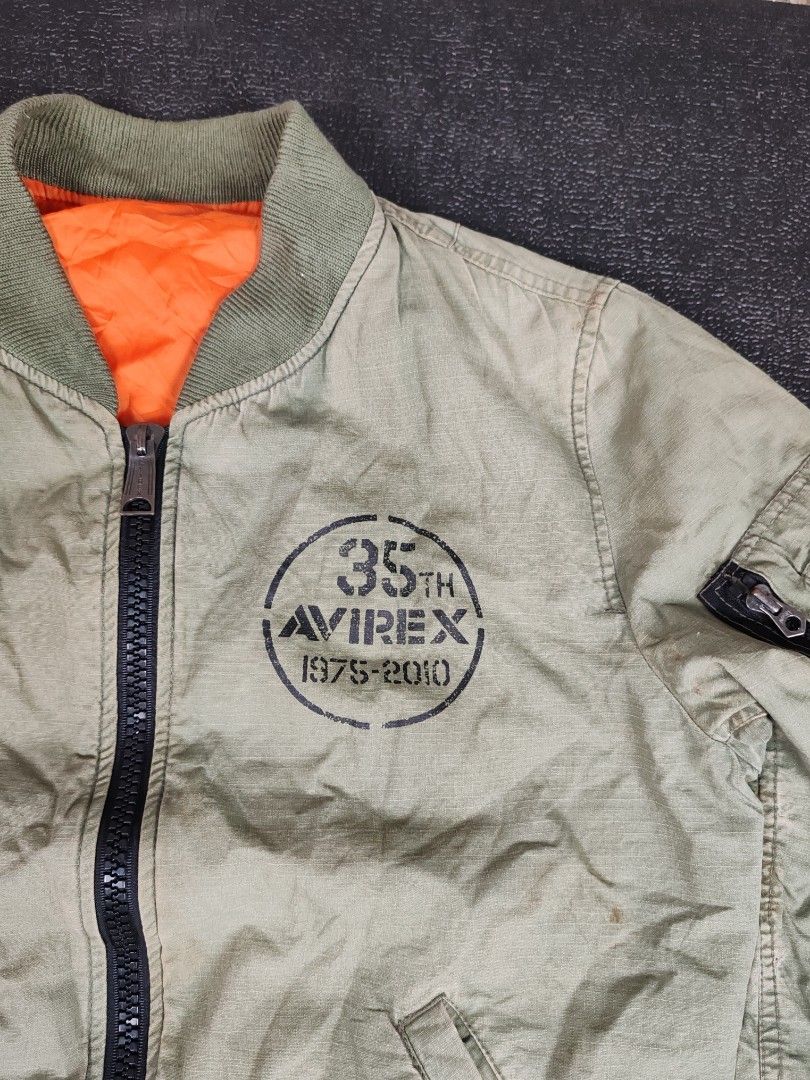 Avirex 2010 vintage reversible bomber jacket M, Men's Fashion