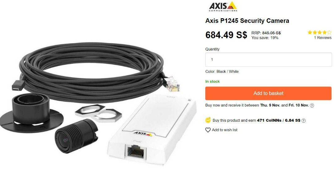 Axis p1265 network camera top