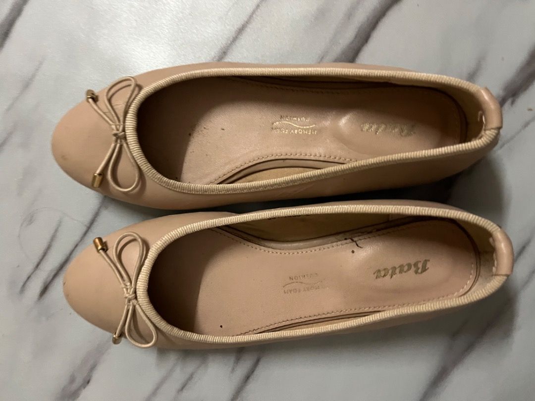 Nude colour flat shop shoes