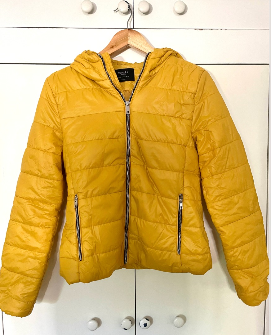 Bershka Yellow Puffer Jacket Women s Fashion Coats Jackets and