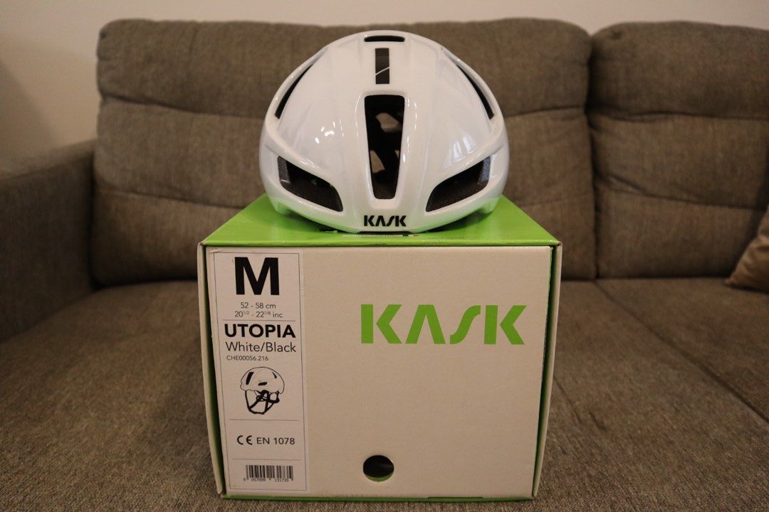 BICYCLE HELMET KASK UTOPIA WHITE BLACK SIZE M 52 58CM