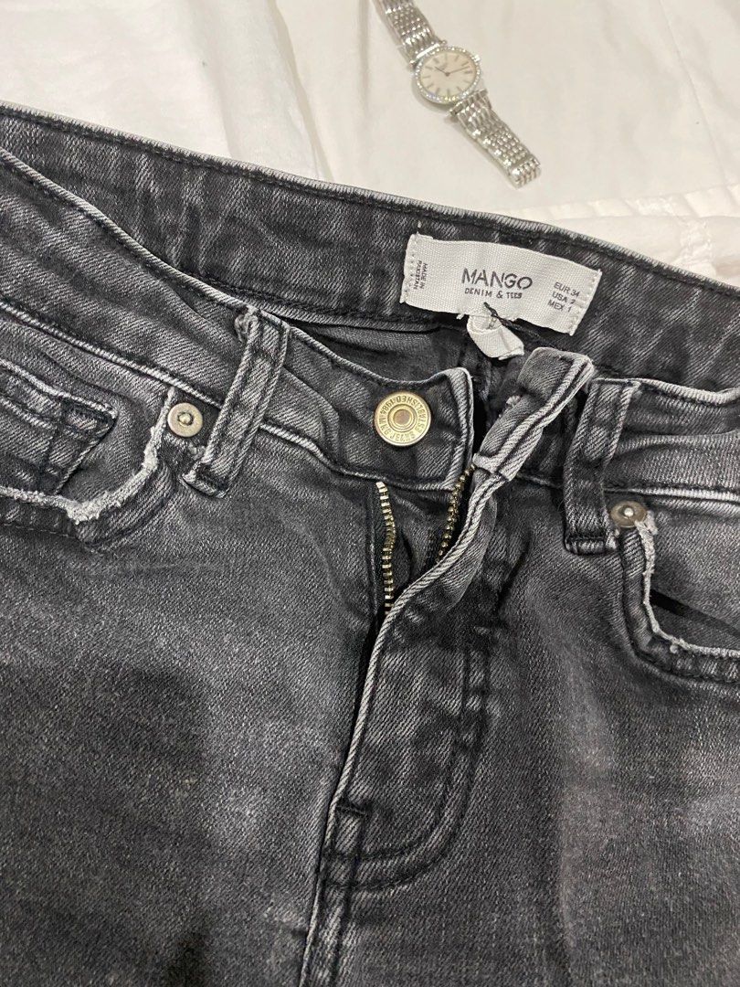 Black ripped skinny jeans mango Women s Fashion Bottoms Jeans