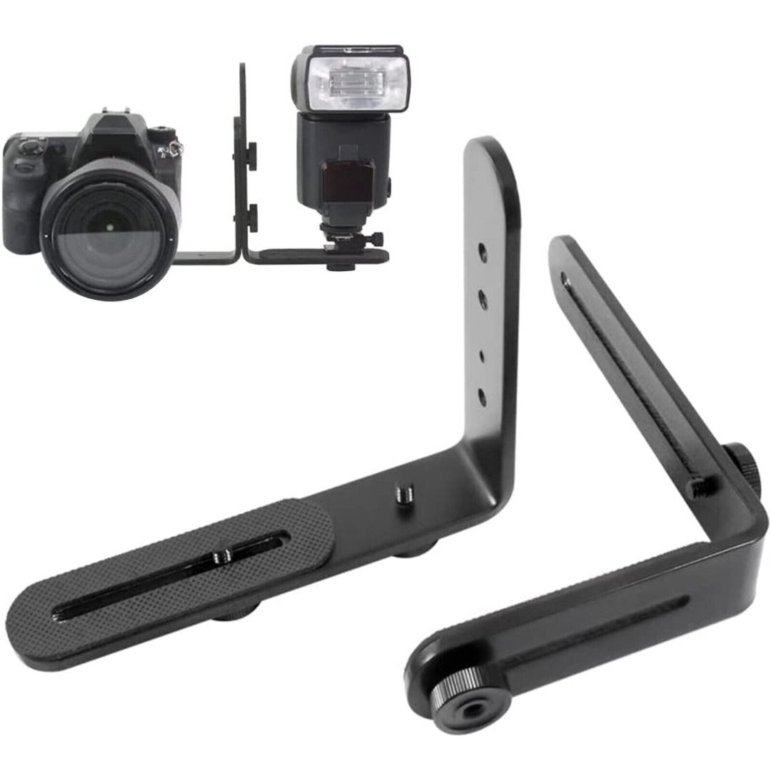 [BMC] Dual L-Shape Camera Flash Speedlight / LED Video Lighting Bracket ...