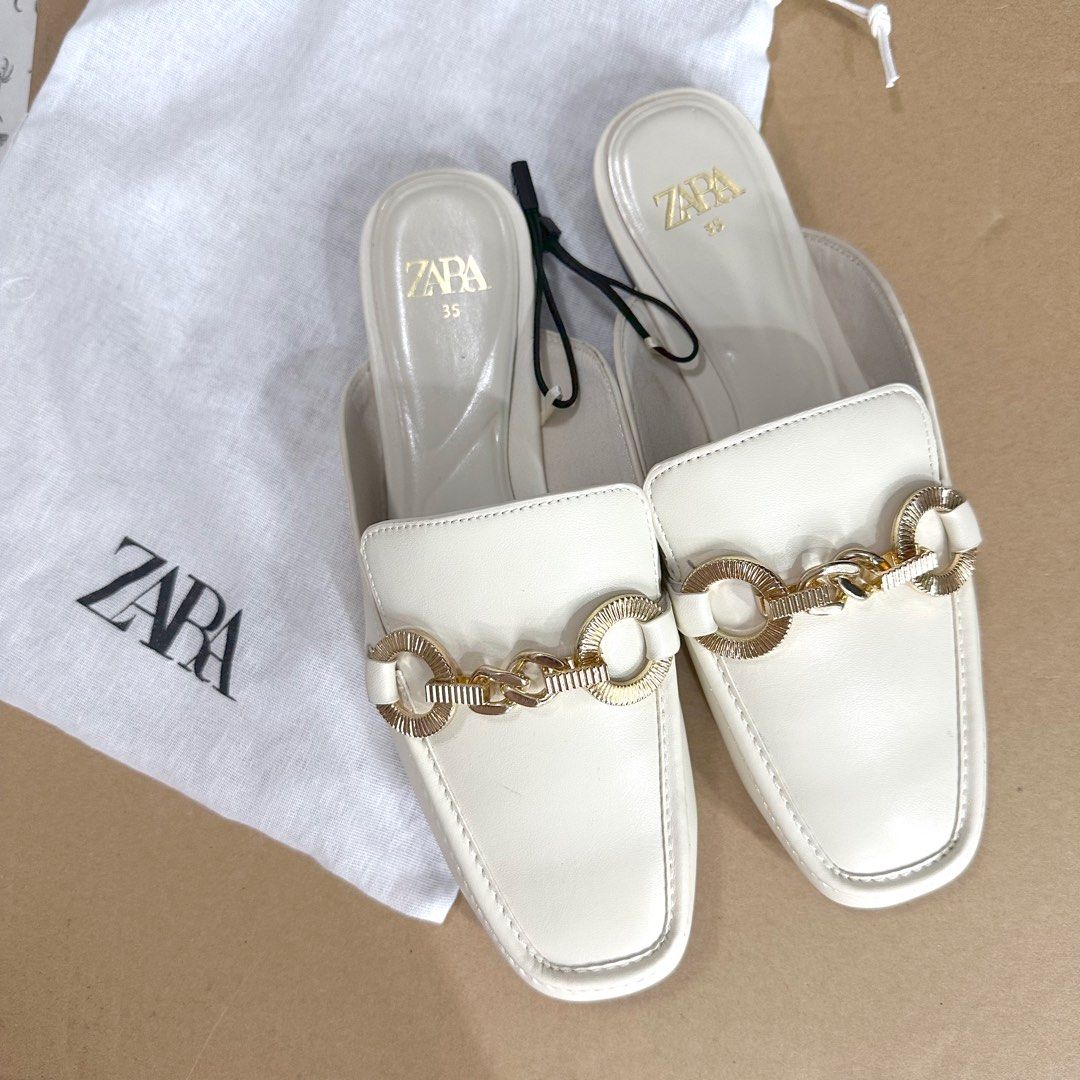 White leather mules zara discount