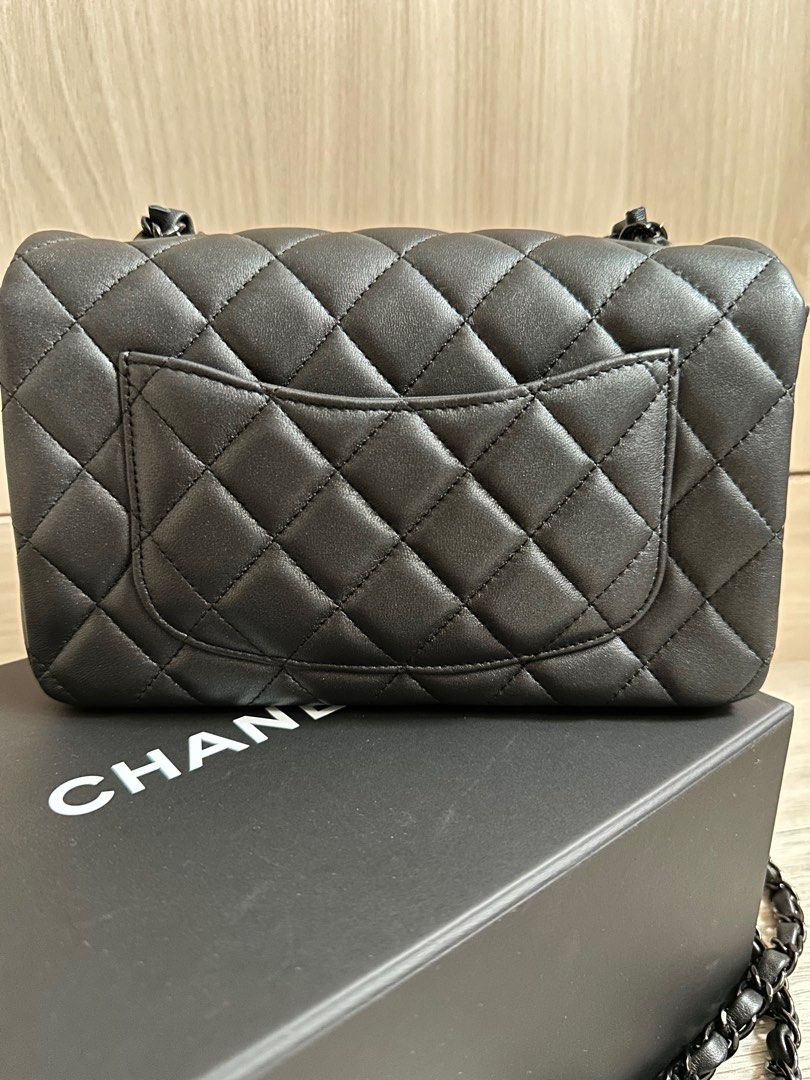 Chanel So Black Mini Rectangular black lambskin