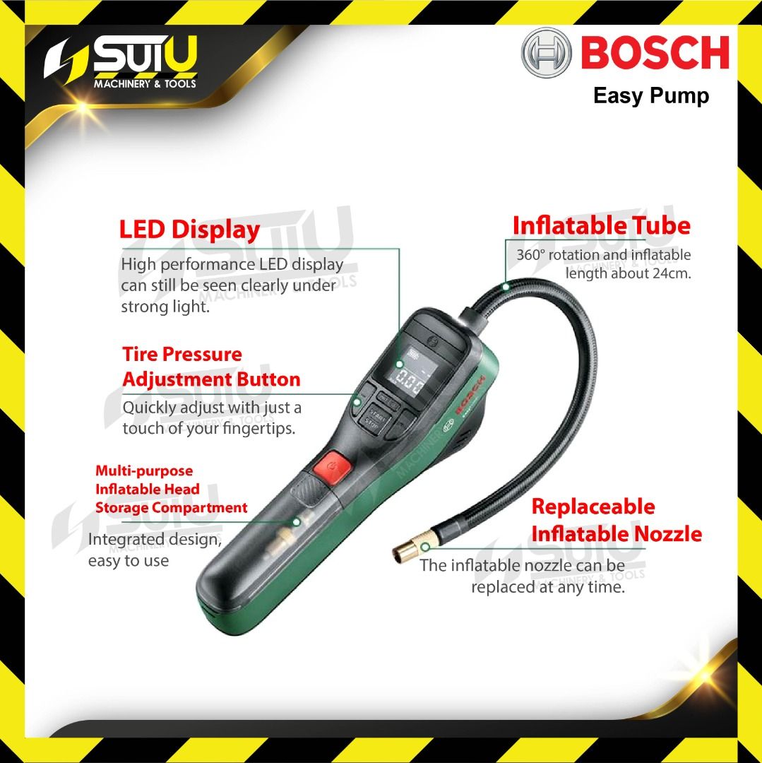 Buy Bosch Electric Air Pump Mini Compressor EasyPump (3Ah Battery, 3.6V,  150 PSI, LED)