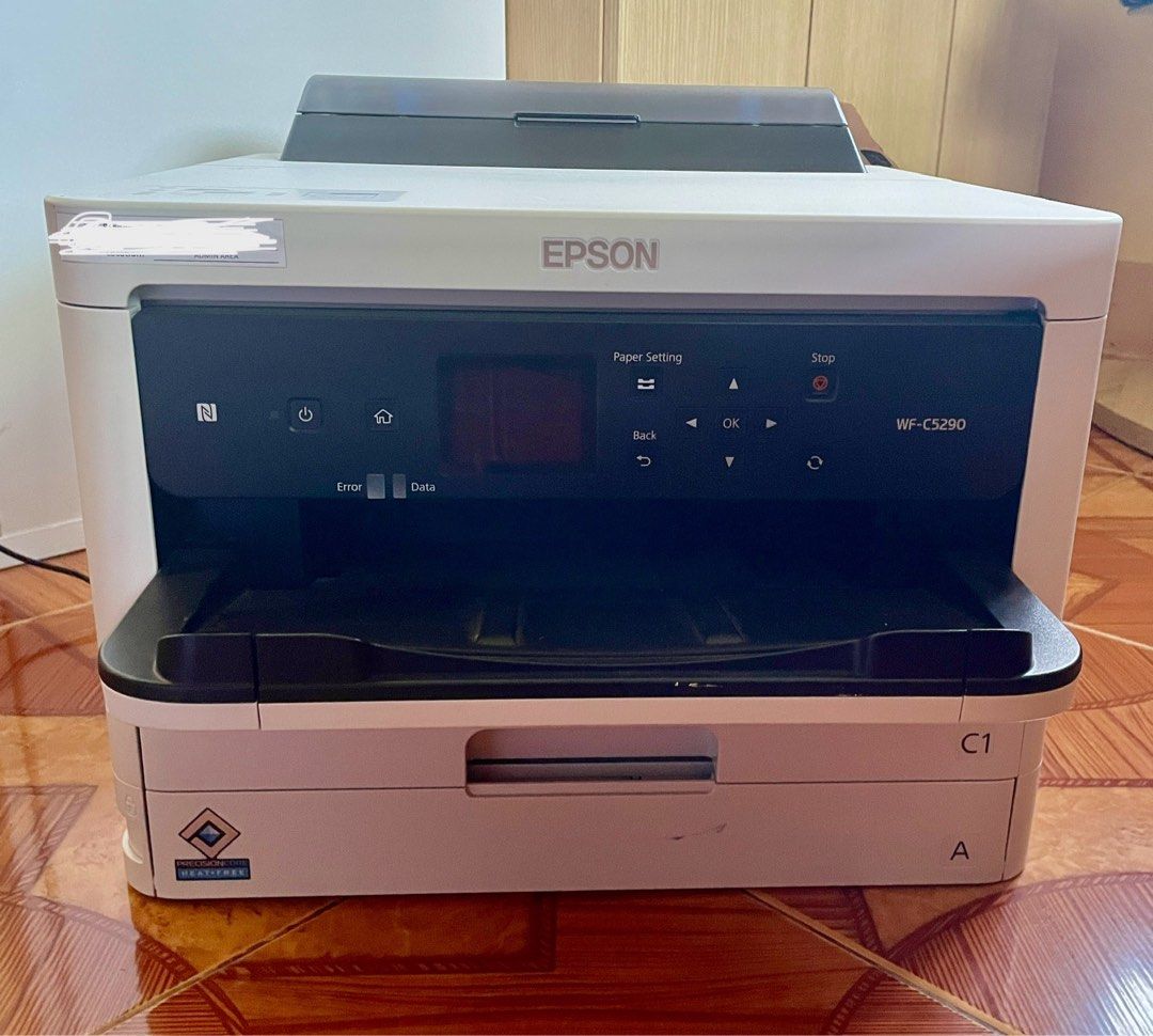Business printer Epson WF C5290 (Category: Printers, Scanners & Copiers) located in Manila. Submitted by kirby2023 (Listing ID 1264122134, Image 2). Description: Enjoy low-cost, reliable printing with Epson WorkForce Pro WF-C5290 business printer. Delivering fast print speeds of up to 24ipm with a first page-out time of just 4.8 seconds, it is built to handle the most demanding print jobs. With a range of printing and connectivity features, this 