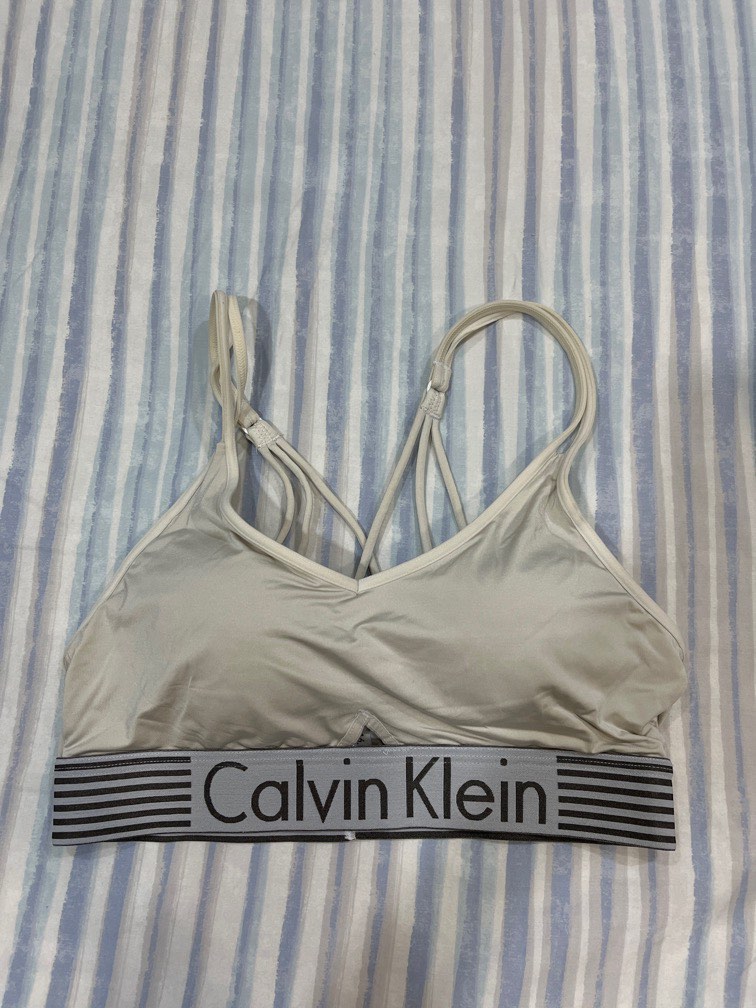 Calvin Klein satin padded bra, Women's Fashion, Activewear on
