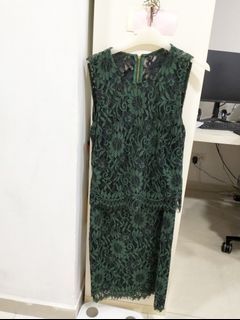 Calvin Klein's Black Green Dress