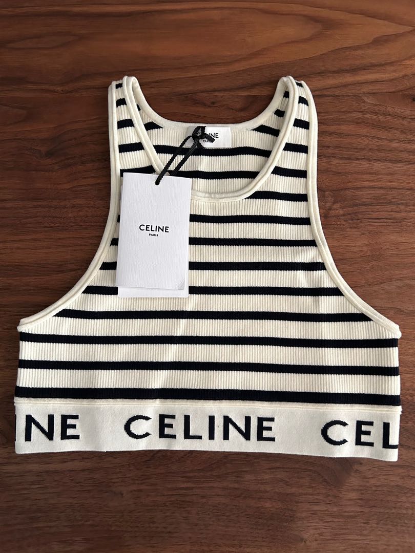 Celine mesh sports bra cream/navy 