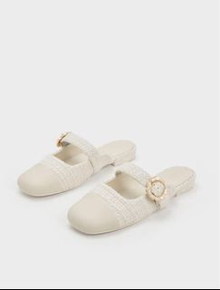 Charles and keith tweed mary jane mules