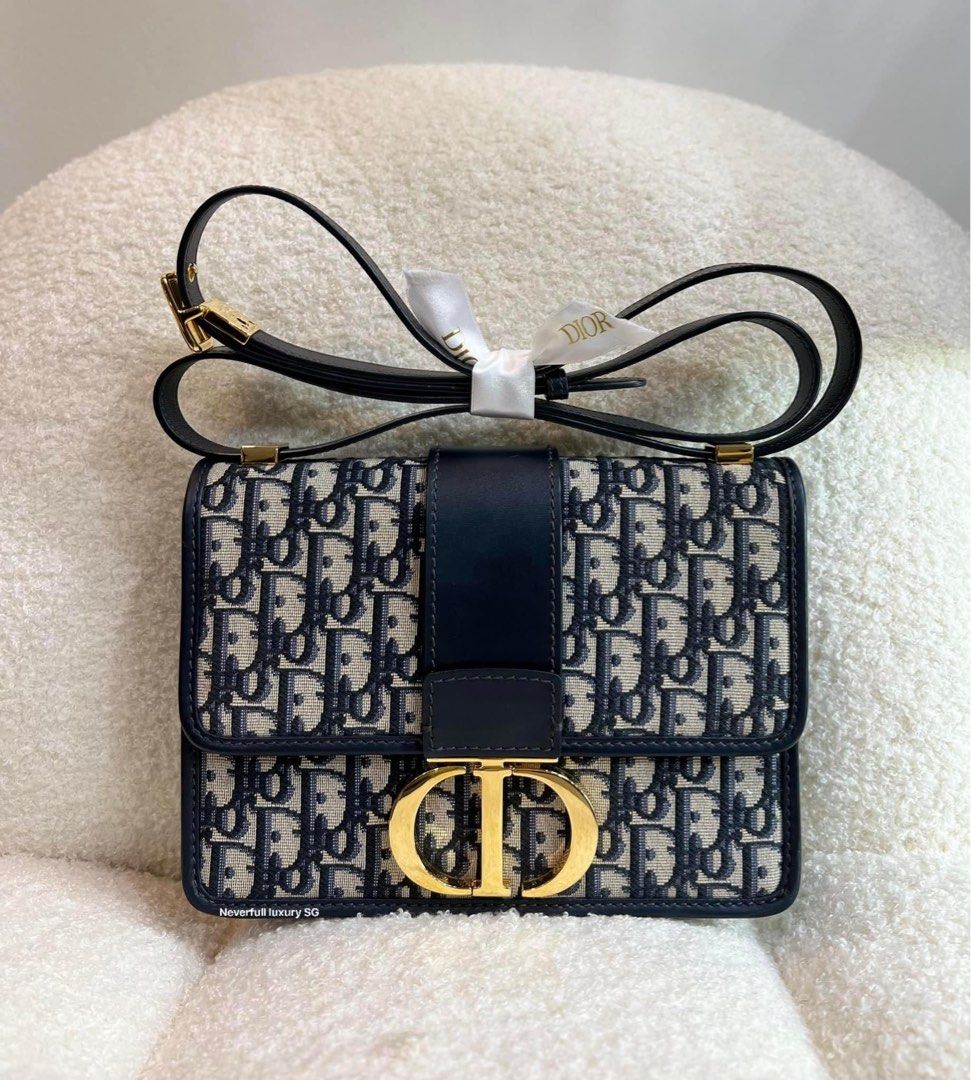 Christian Dior 30 Montaigne Box Crossbody bag in Jacquard, Gold Hardware  Blue, Luxury, Bags & Wallets on Carousell