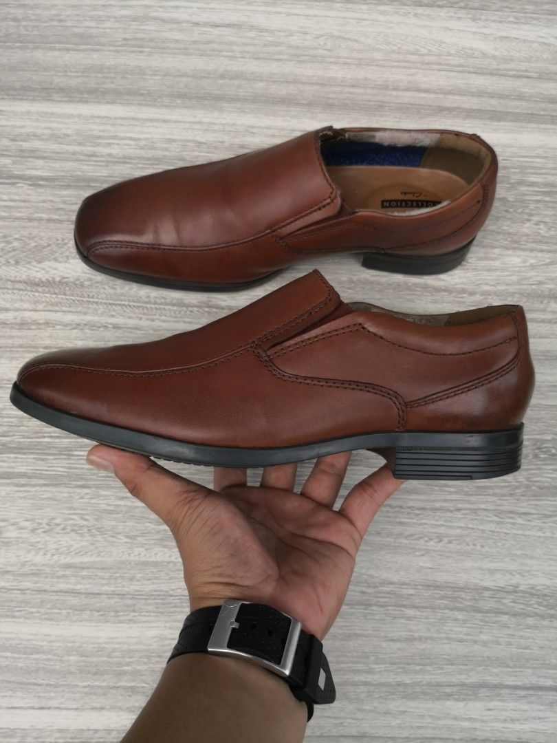 Clarks CONWELL STEP Tan Leather Slip on Men Shoes