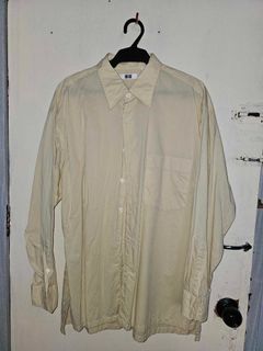 CLEARANCE SALE - Uniqlo Polo | Oversized Long Sleeve Shirt (Cream)