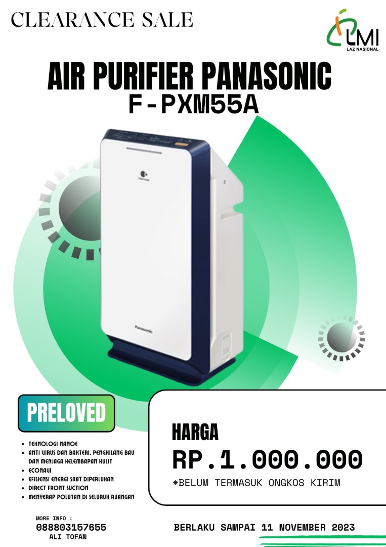 (Clearance Sale) Air Purifier Panasonic F-PXM55A, Perabotan Rumah di ...