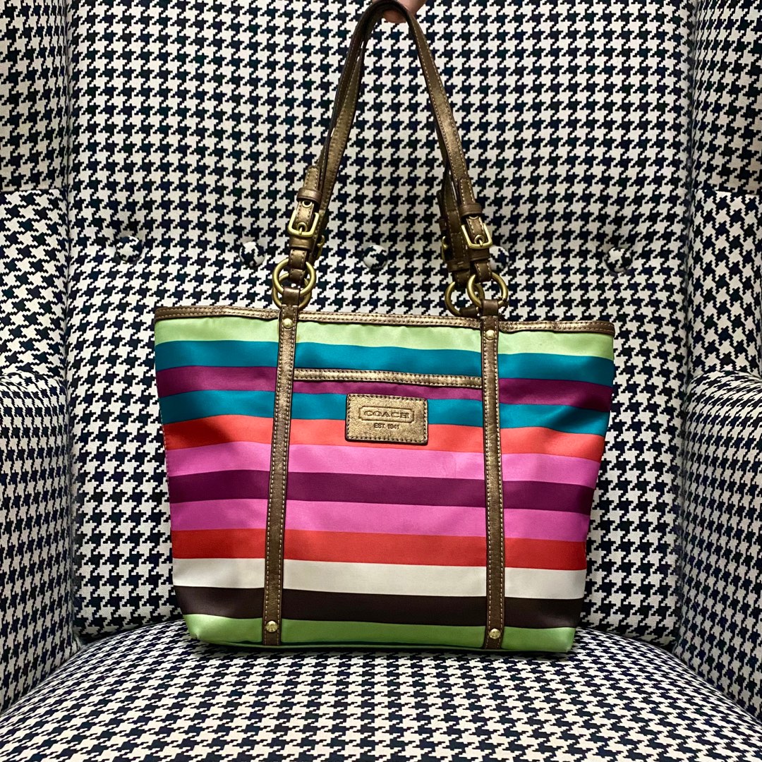 Coach legacy stripe purse hot sale