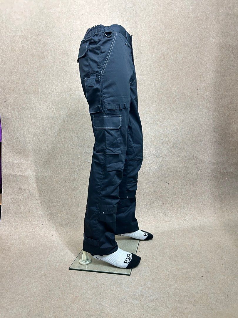 Mens blue top cargo work pants