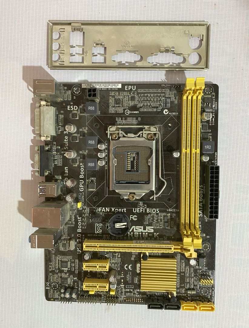 Defective ASUS H81M-K - Motherboard (Category: Computer Parts) located in Imus. Submitted by nhelsg2 (Listing ID 1264112353, Image 1). Description: Defective ASUS H81M-K - Motherboard This is listed for parts or repairs. Please view all pictures for a better description and contents. Buy it for parts, or to repair it. • Micro ATX • LGA1150 Socket Full spesc see : https://www.asus.com/ph/motherboards-components/motherboards/business/h81mk/techspec