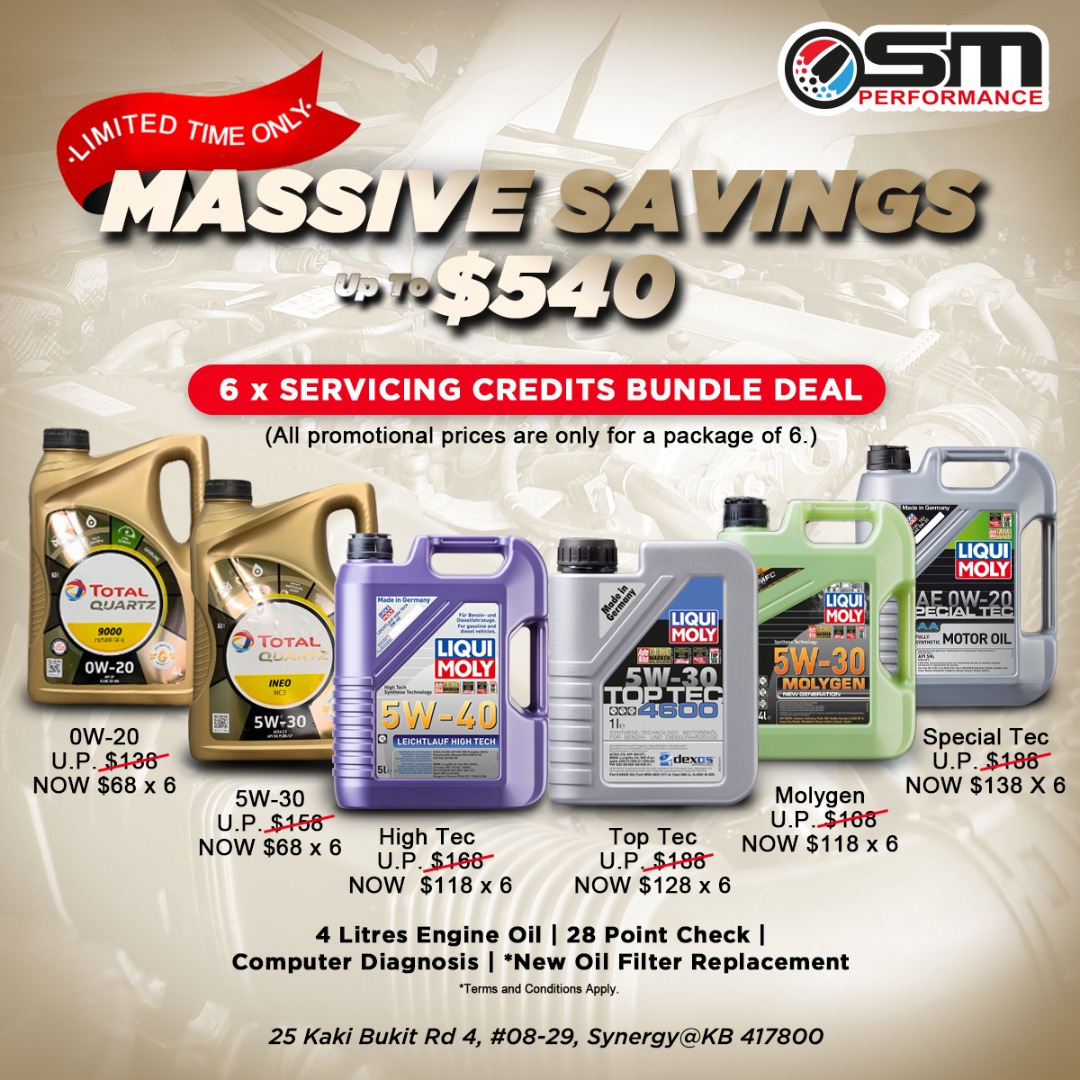 Engine oil Car Servicing OW20 5W30 5W40 SERVICING PACKAGE