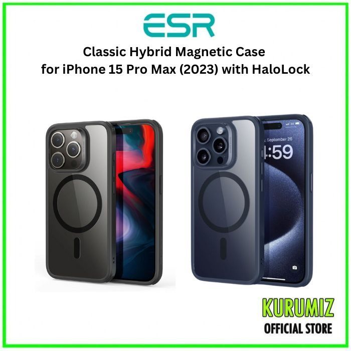 ESR Classic Hybrid Magnetic Case for iPhone 15 Pro Max (2023) with HaloLock