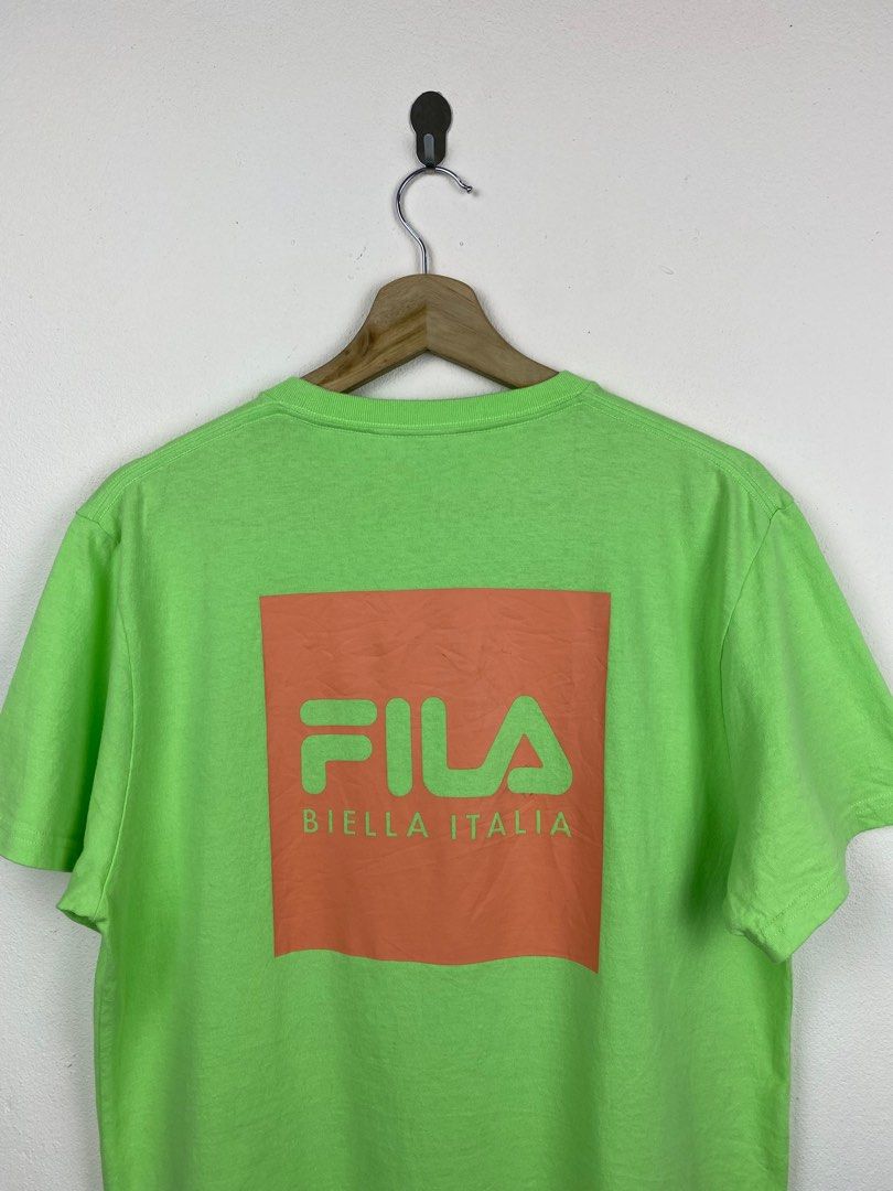 Lime green fila shirt on sale