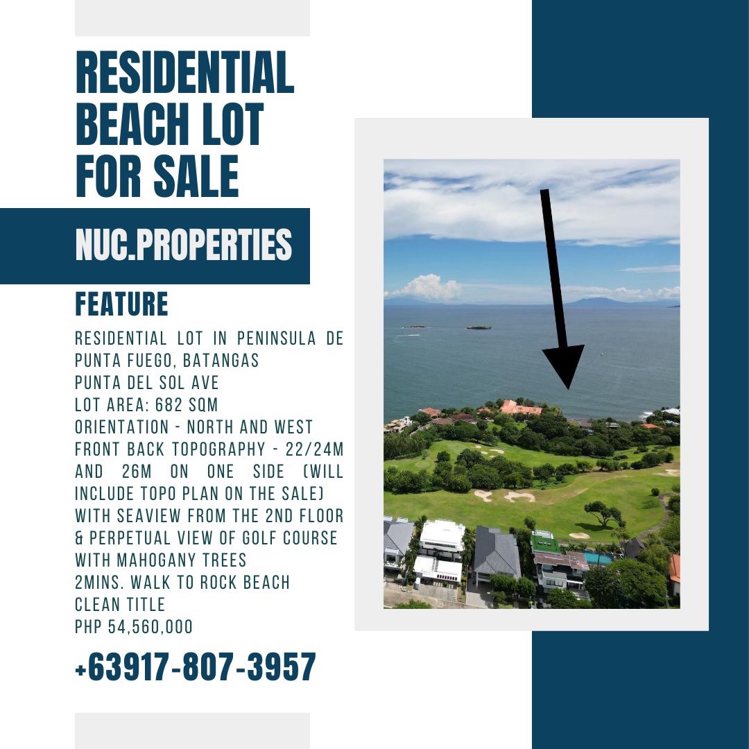 For Sale Residential Beach Lot in Peninsula de Punta Fuego, Batangas ...