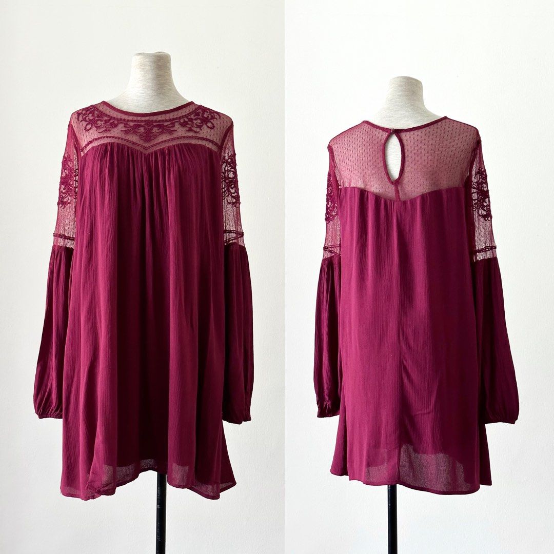 Francesca's purple clearance lace dress